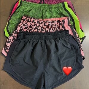 Nike Women’s Athletic Shorts Trio - Black, Pink, Green